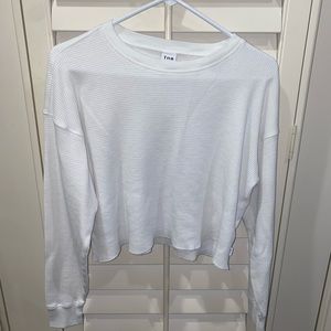 White Waffle Knit Shirt